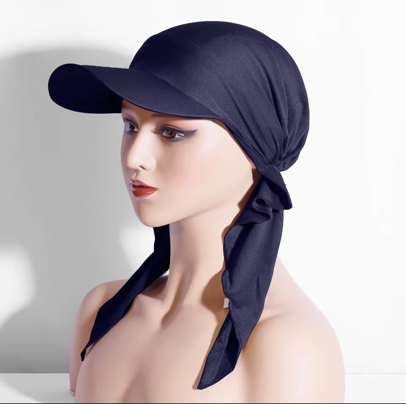 Sun Visor Hijab – Breathable Tie-Back Cap