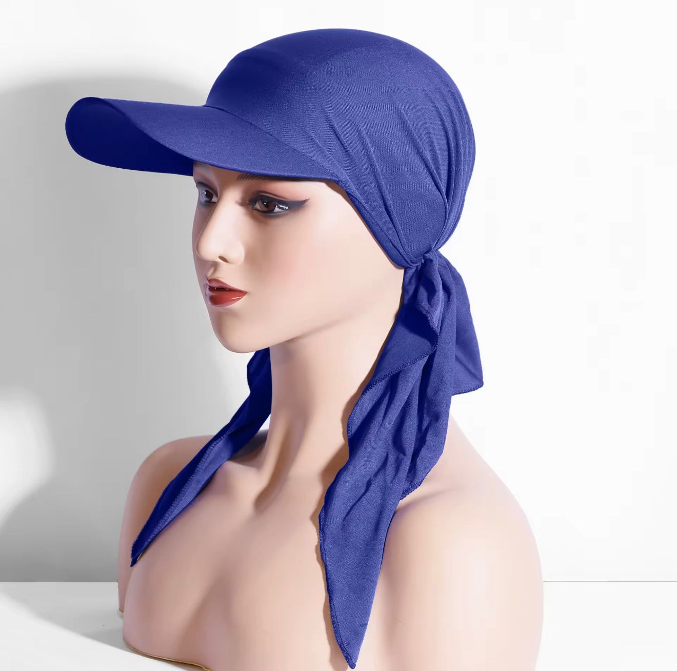 Sun Visor Hijab – Breathable Tie-Back Cap