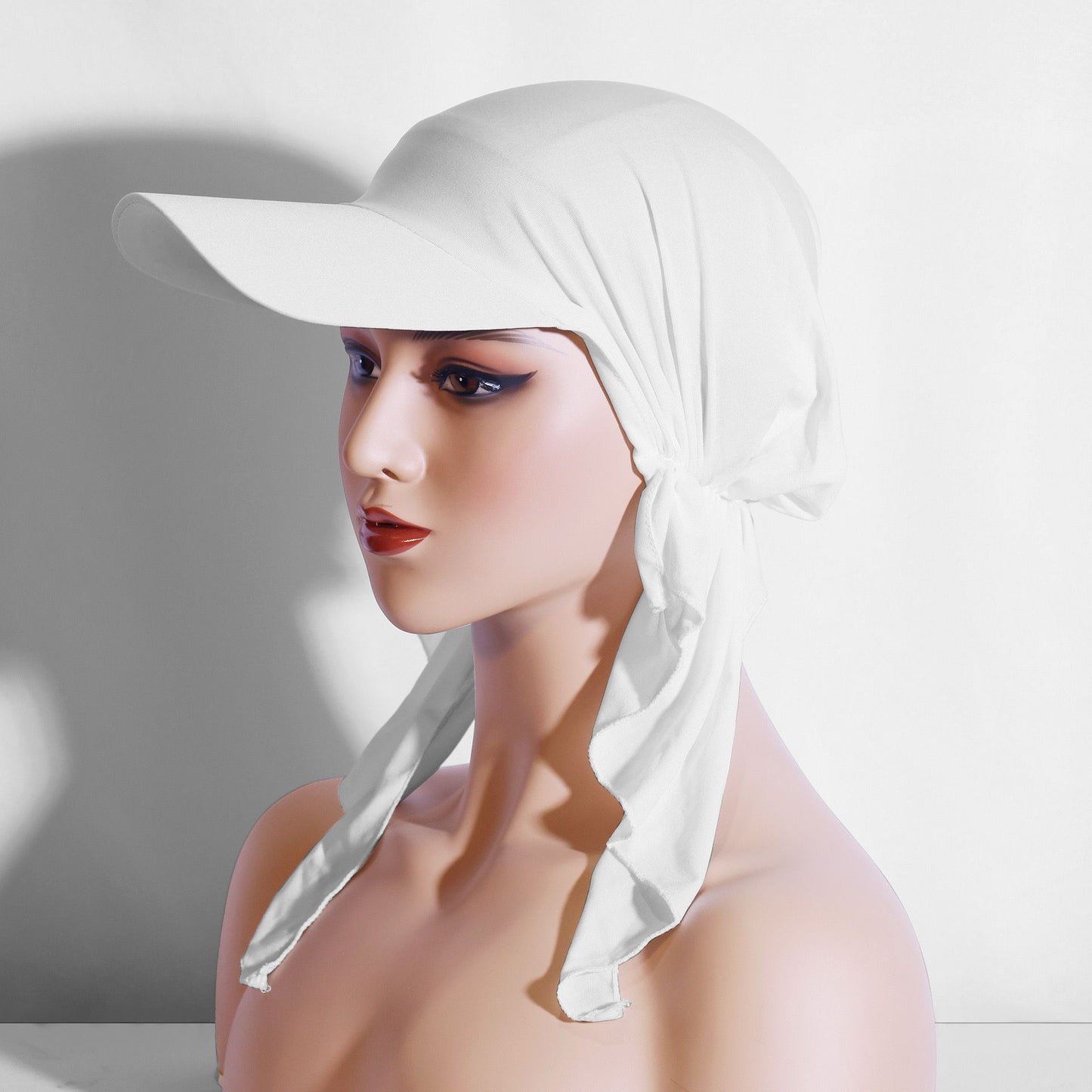 Sun Visor Hijab – Breathable Tie-Back Cap