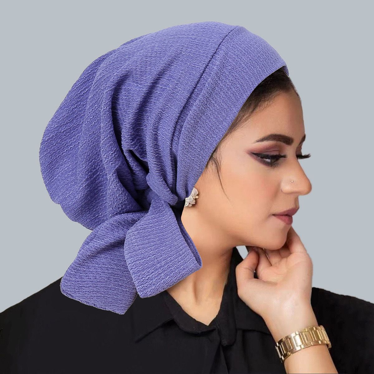 Pleated Wrap-Style Turban – Sleek | Breathable | Tie-Back Design