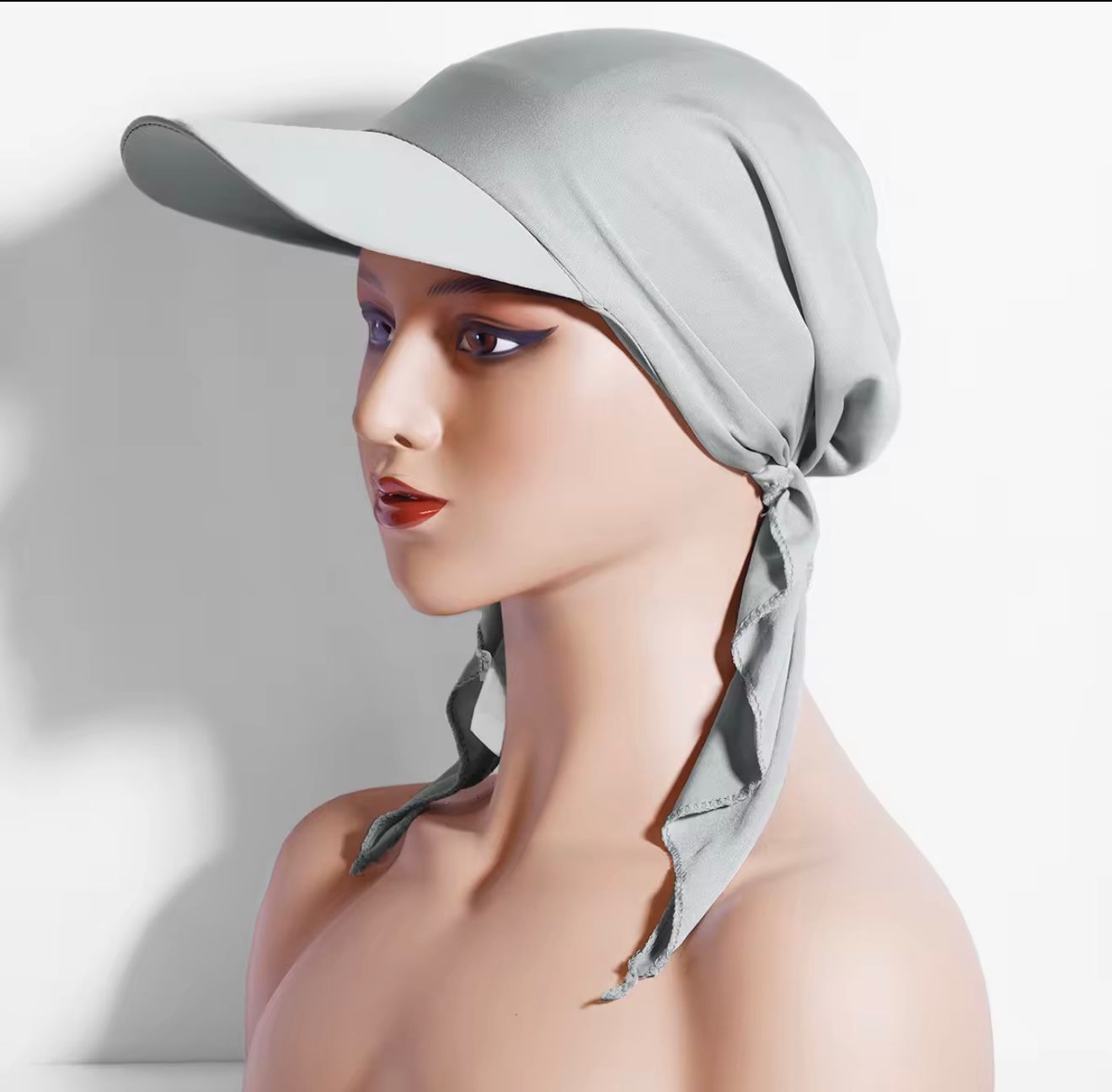 Sun Visor Hijab – Breathable Tie-Back Cap