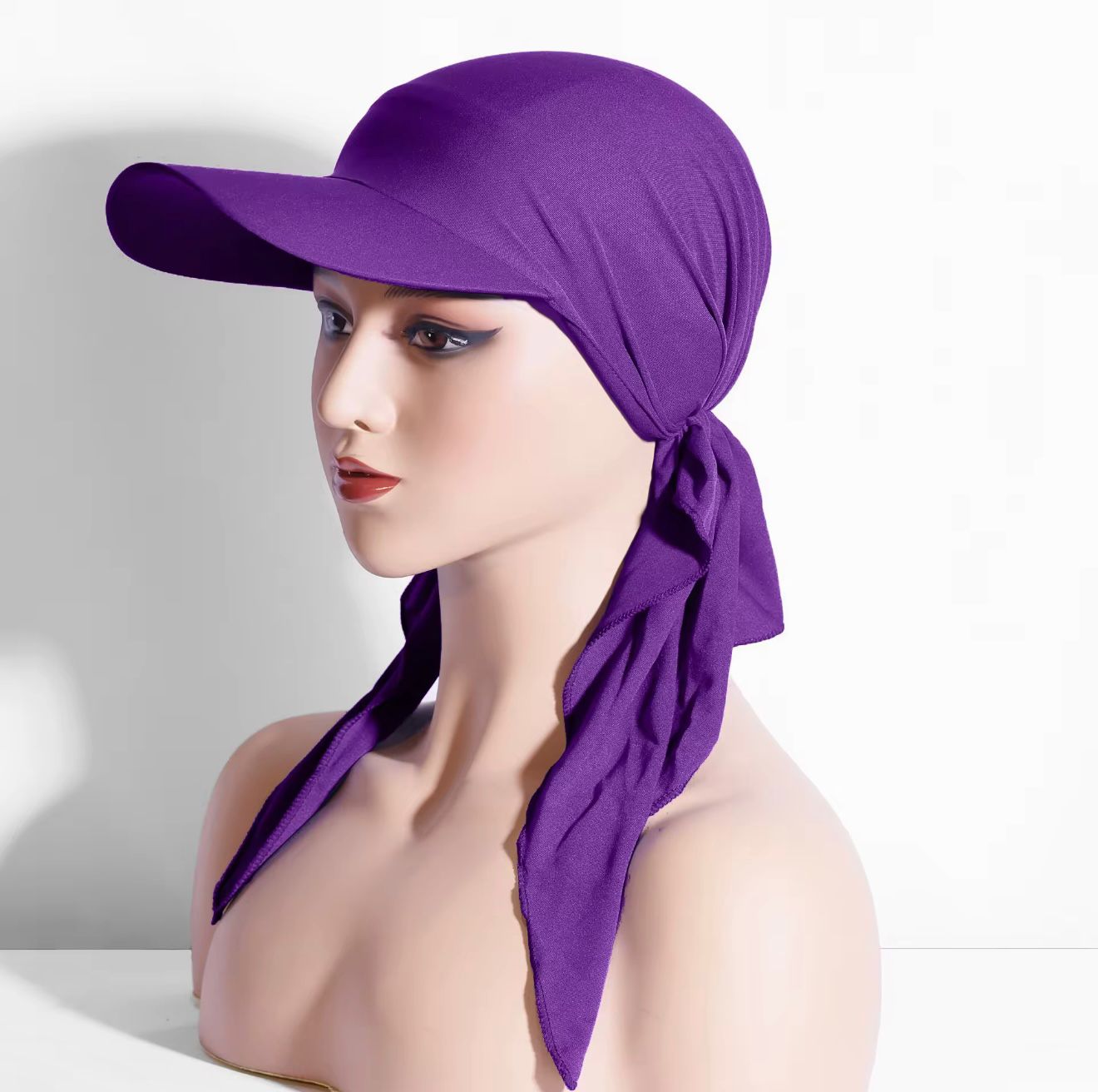 Sun Visor Hijab – Breathable Tie-Back Cap