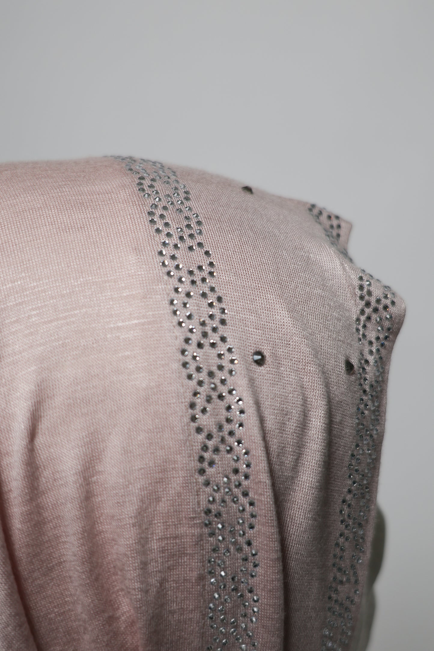 Kuwaiti Style Triangle Shape Hijab With Swarovski Crystal Outline