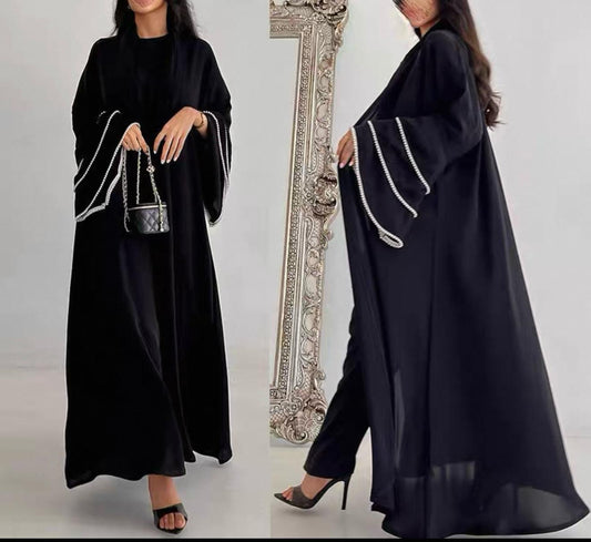 Chic Drape Abaya – Pearl Sleeve Edition