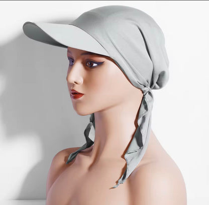 Sun Visor Hijab – Breathable Tie-Back Cap